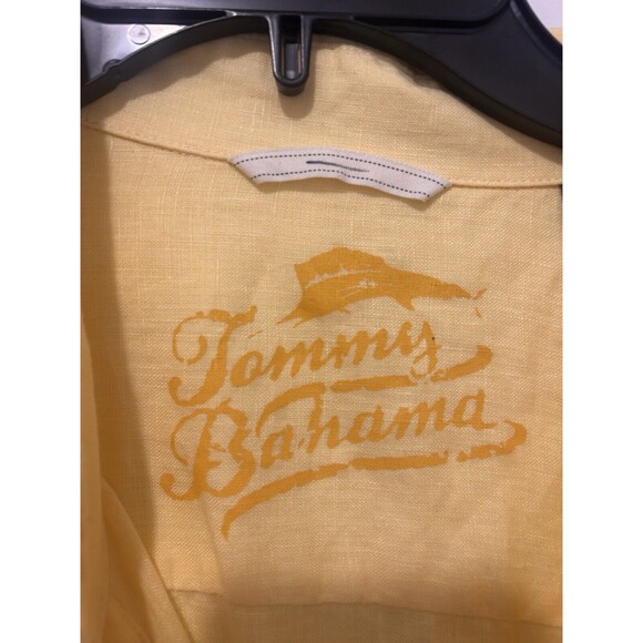 Tommy Bahama Shirt Men’s Size 2X Yellow Cruise Vacation Linen Lightweight Casual - Picture 2 of 5